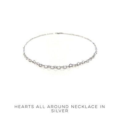 Hearts All Around Necklace in Silver