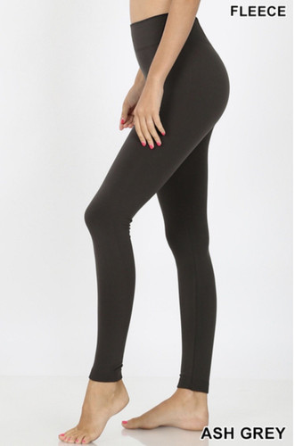 Cozy in Fleece Leggings in Ash Gray