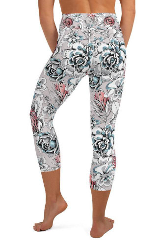 Floral Hispid Yoga Capri Leggings