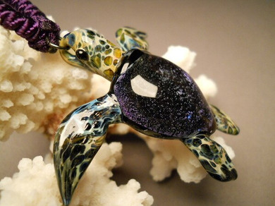 HONU HAWAIIAN PURPLE SEA TURTLE PENDANT HONU HAWAIIAN PURPLE SEA TURTLE PENDANT