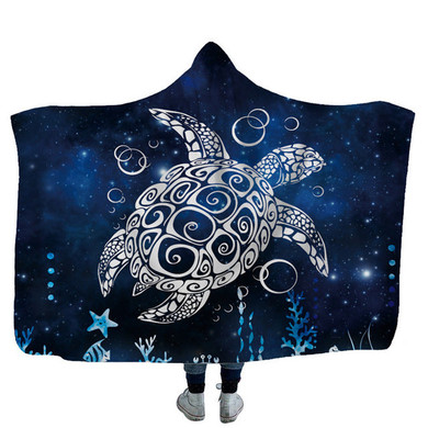 Wearable turtle Hoodie Blanket