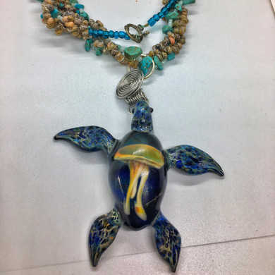 Special edition sea turtle pendant with sea shell necklace Special edition sea turtle pendant with sea shell necklace