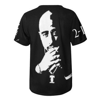 Black and White 2 pac All Over Print Baseball Jersey
