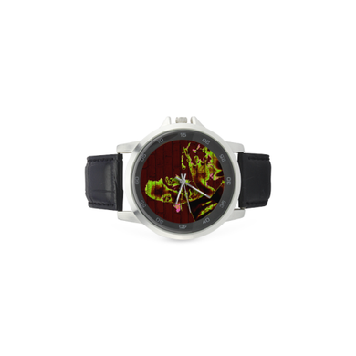 Graffiti Martin Luther King Jr Unisex Stainless Steel Leather Strap Watch