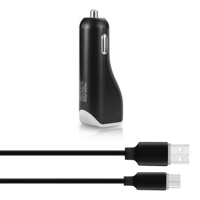 REIKO TYPE C CAR CHARGER WITH DATA USB CABLE IN BL