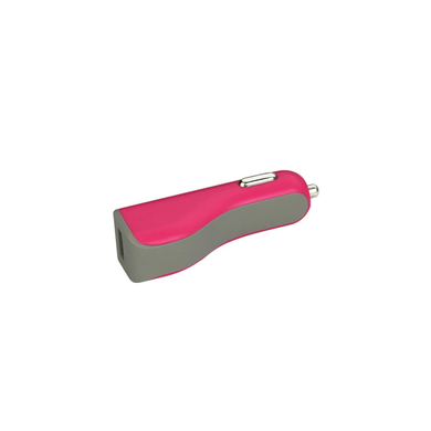 REIKO MICRO USB CAR CHARGER WITH DATA USB CABLE IN HOT PINK