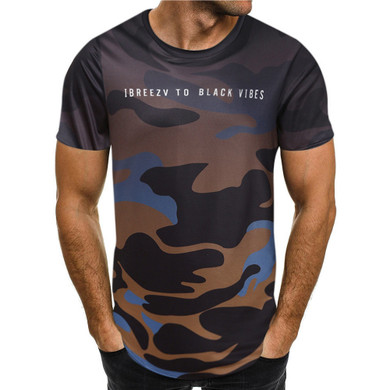 Fashion Personality Camouflage Men's Casual Slim Short-sleeved Shirt Top Blouse Fashion Personality Camouflage Men's Casual Slim Short-sleeved Shirt Top Blouse