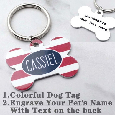 Personalized Dog Tag Engraved Pet ID Charm Custom Dog Identification