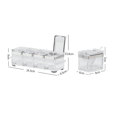 4Pcs/Set Acrylic Kitchen Seasoning Box Spice Jar