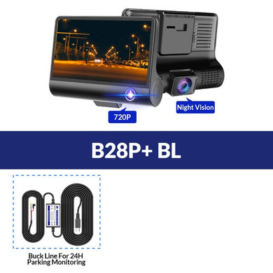 Dash Cam Auto Car Dvr 3 Camera Lens 4.0 Inch Video Recorder Registrator Dual Lens With Rear View Camera DVRS Camcorder