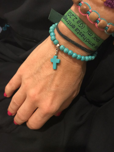 Natural Stone Cross Charm Bracelets