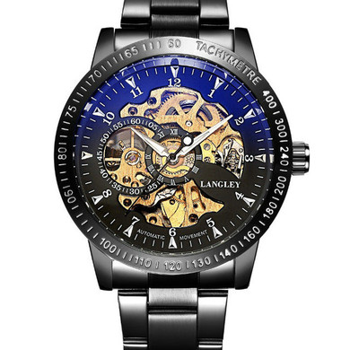 Top Luxury Brand Men's Skeleton Mechanical Watch