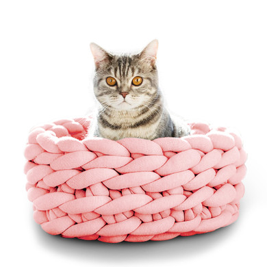 Kneading Cat Bed - Soft Wicker Cat Bed - Soft Warm Knitted Cat Bed