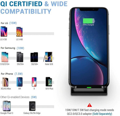 15W Qi Fast Wireless Charger Stand
