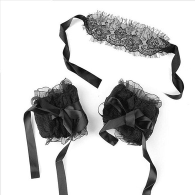 Pink Exotic Apparel Sexy Lingerie Hot Lace Mask Blindfolded Patch+sex Handcuffs Sex Toys For Couple Erotic Lingerie Women 031