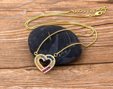 Heart Shape Rainbow Pendent