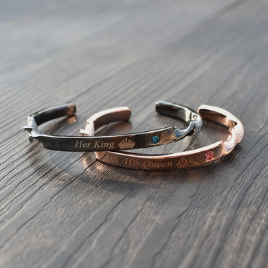 Women Man Chain Crystal Couple Bracelet for Men snap jewelry bracelet