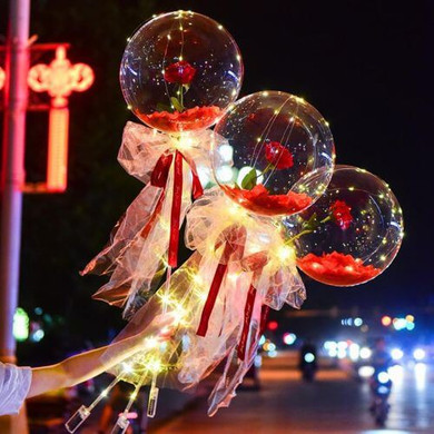 LED Luminous Balloon Rose Bouquet!