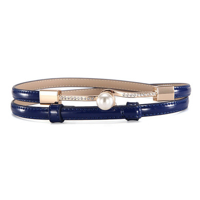 Elegant Patent Leather Adjustable Luxury Cowskin Thin Belts For Women