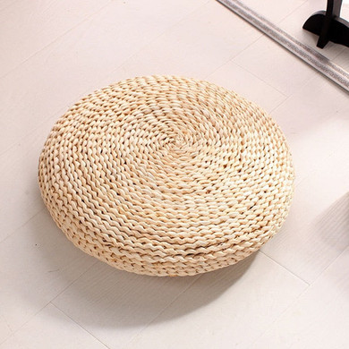 Natural Pouf Round Hand-made Weaving Natural Straw Cushion Meditation Pillow Soft Floor Yoga Chair Seat Mat Tatami Window Pad