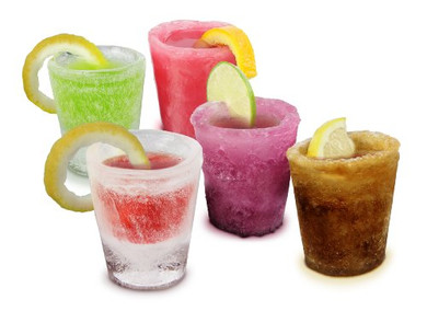 Ice Shots - Set of 12 Ice Mold Shot Glasses With Serving Tray - Just Freeze Pour and Serve Up Your Ice Cold Shots