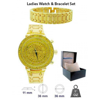 Ladies Watch & Bracelet Set