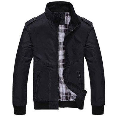 Men's  Casual Coats Solid Color Sportswear Stand Collar Slim Jackets