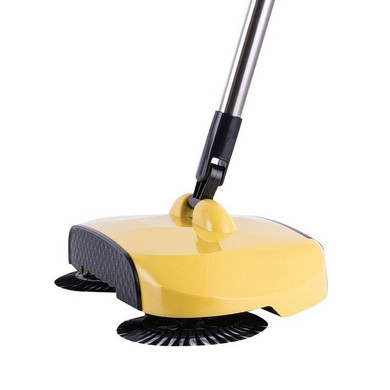 Hand Push Sweeping Machine Stainless Steel Magic Broom Dustpan Handle Household