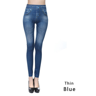 Women Denim Jeans Leggings Real Pocket Casual Pencil Pants leggings