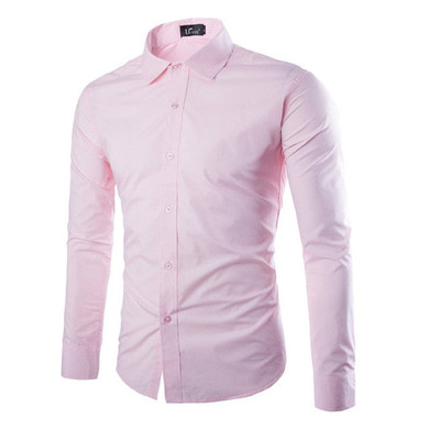 New Men Casual Formal Shirts Slim Fit Shirt Top Long Sleeve Business Work Luxury Formal Shirts