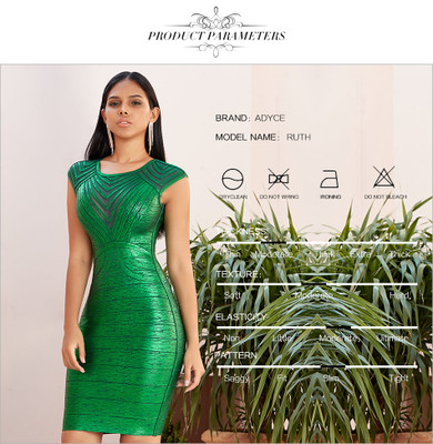 Women's Elegant  Lace Bandage  Sexy Hollow Out Bodycon Club Celebrity Evening Runway Party Dress
