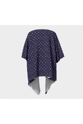 Kimono drapé à pois colorés