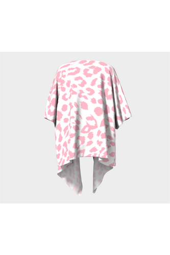 Kimono drapé à imprimé léopard rose