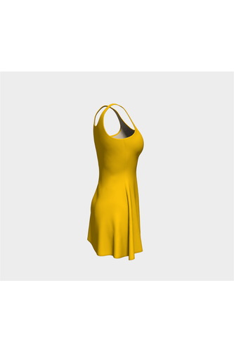 Robe évasée jaune doré
