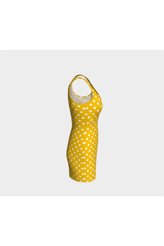 Robe moulante jaune doré