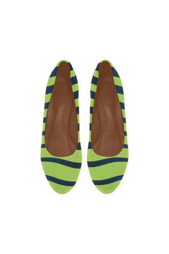 Talons hauts pour femmes à imprimé zèbre vert citron