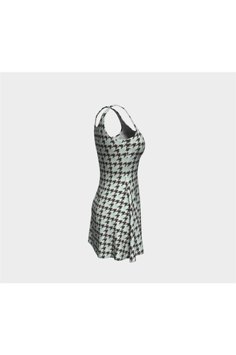 Robe évasée à motif pied-de-poule camouflage