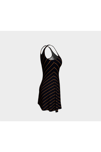 Robe évasée à rayures en V