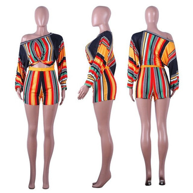 Plus Size 2 Two Piece Set Puff Sleeve Loose Crop Top and Biker Shorts Sexy Club Summer Outfits for Women Matching Sets