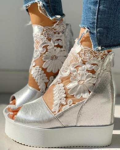 Women Sandals High Heel Open Toe Wedges