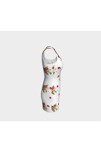 Robe moulante à fleurs blanche
