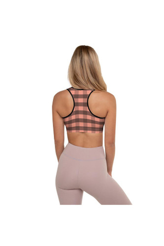 Soutien-gorge de sport rembourré à carreaux