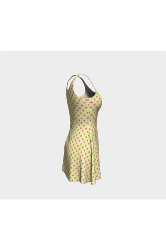 Robe évasée à fleurs jaune pâle