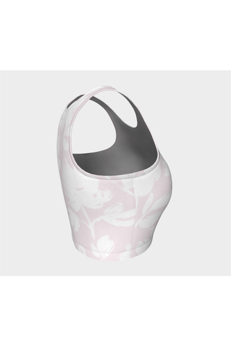 Haut de sport rose clair à motif de roses