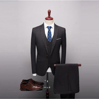 Mens Suits Designers 2019 Slim Fit Groom Wedding Suit Latest Blue Business Suit High Quality 3 Piece Formal Wear Plus-size S-4XL