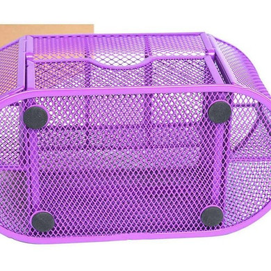 Metal Desk Organizer Combination Mesh Desktop Pencil Pen Badge Holder Storage Box