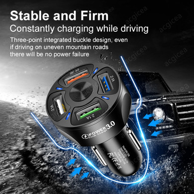 Car USB Charger Quick Charge 3.0 4U Universal 18W 4 Ports Fast Charging Car USB Charger Quick Charge 3.0 4U Universal 18W 4 Ports Fast Charging