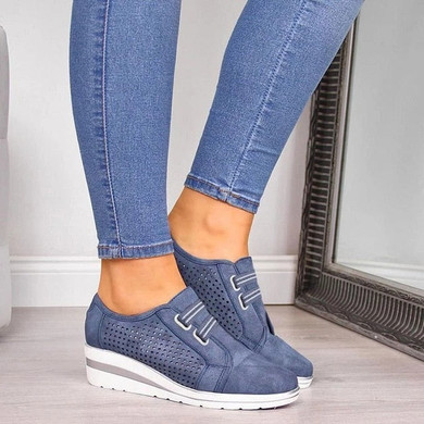 New High Heel Lady Casual Women Sneakers Leisure Platform Shoes Breathable Height Increasing Shoes