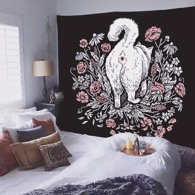 Cat Witchcraft Tapestry Wall Hanging Tapestries Mysterious Divination Baphomet Occult