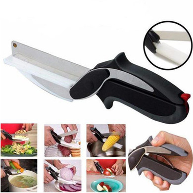 Stainless Steel Kitchen Scissors 2 in 1 Cutting Board  Chopper Multifunctional Cutter